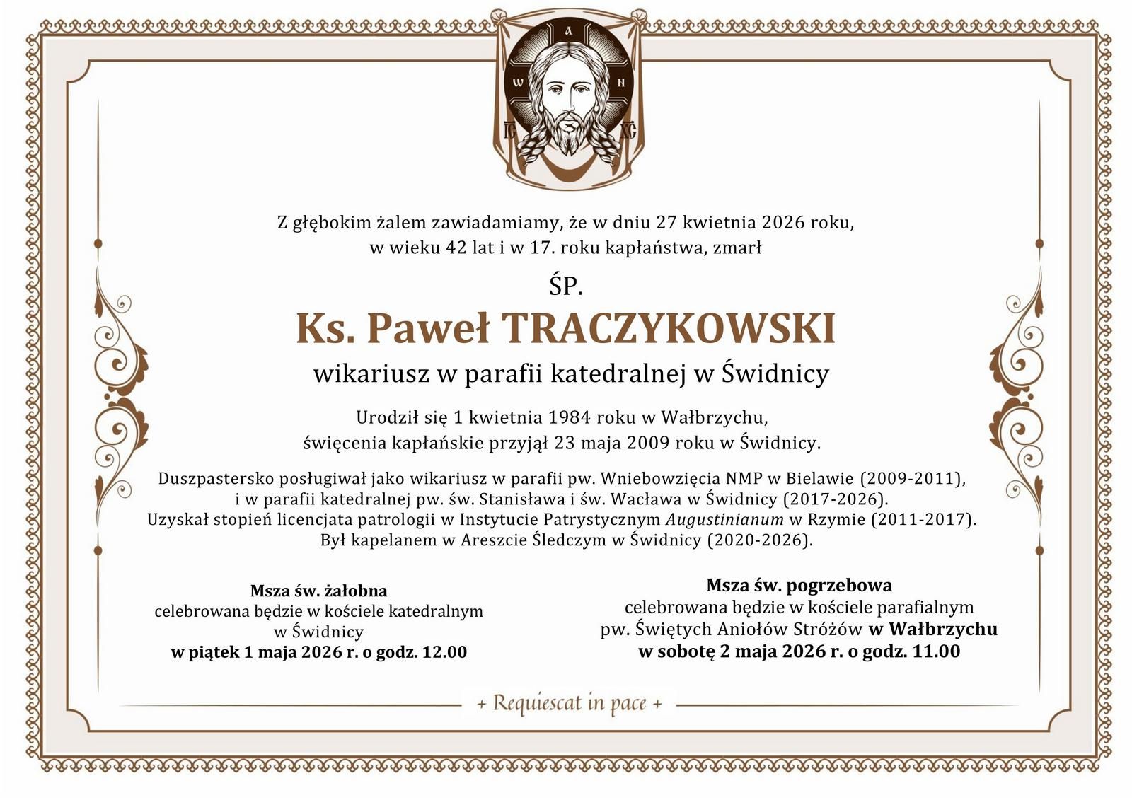 Ks. Paweł Traczykowski - diecezja świdnicka