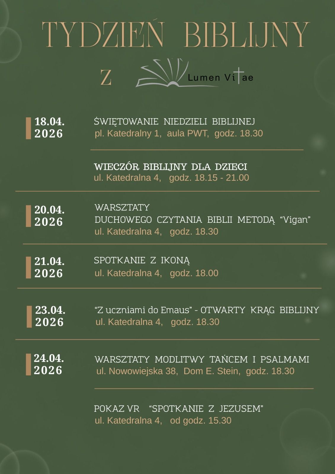 KOMUNIKATY WYDZIAŁU DUSZPASTERSKIEGO - 17.04.2026 r.