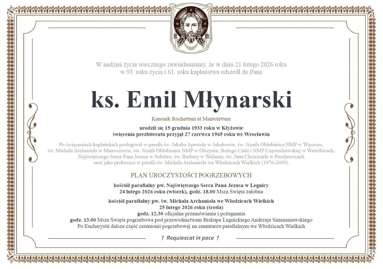 Ks. Emil Młynarski - diecezja legnicka