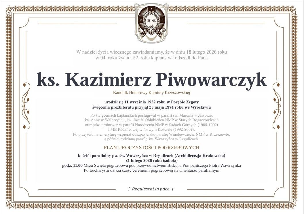 Pogrzeb Ks. Kazimierza Piwowarczyka