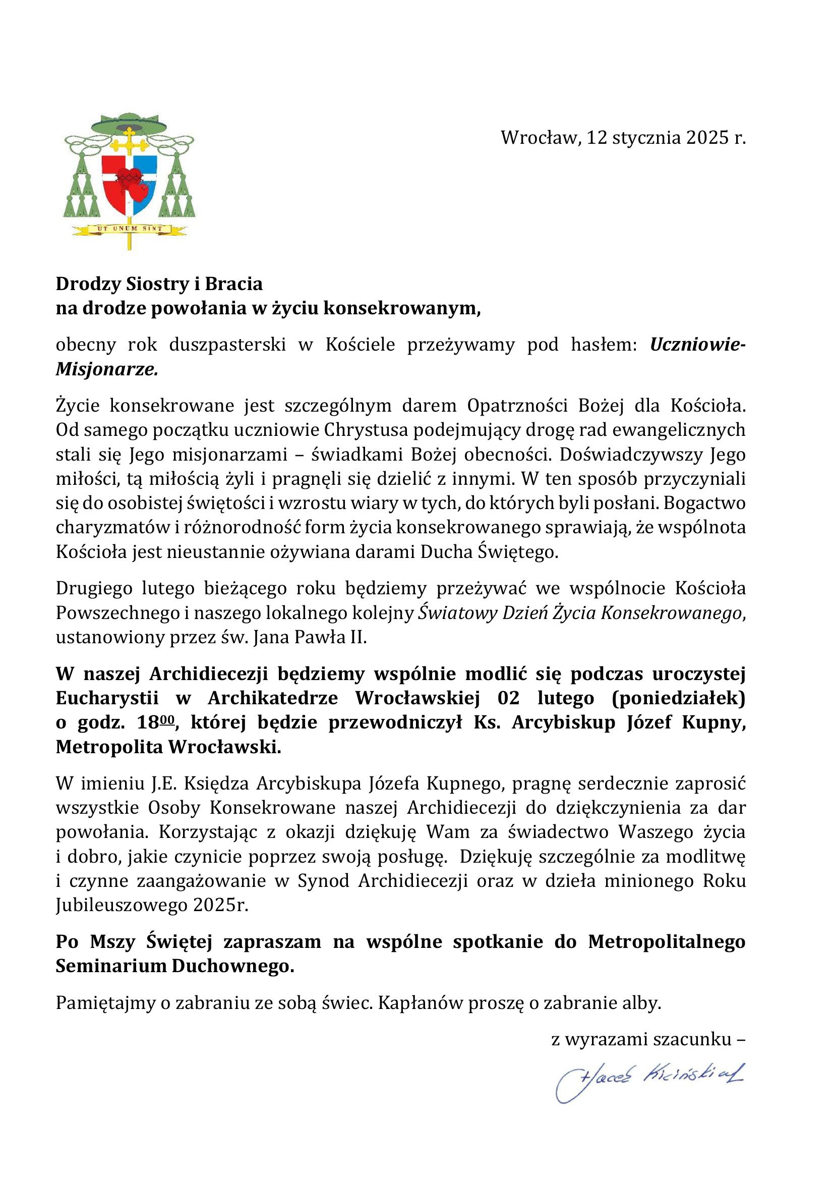 Dzień Życia Konsekrowanego