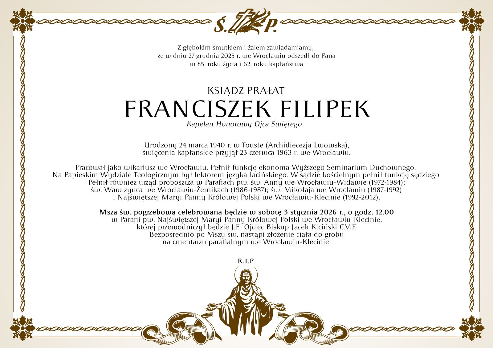Pogrzeb Ks. Franciszka Filipka