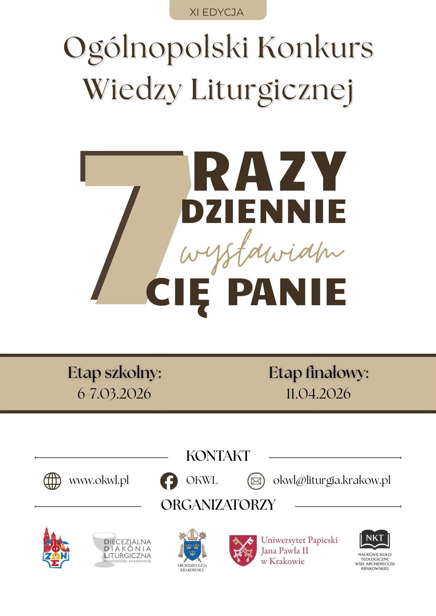 Ogólnopolski Konkurs Wiedzy Liturgicznej 2026