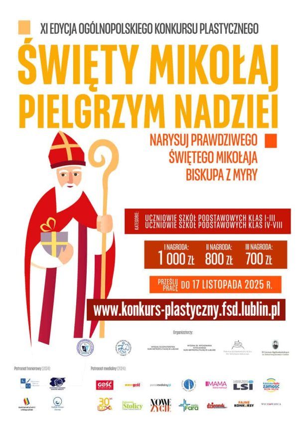 Święty Mikołaj pielgrzym nadziei - konkurs plastyczny