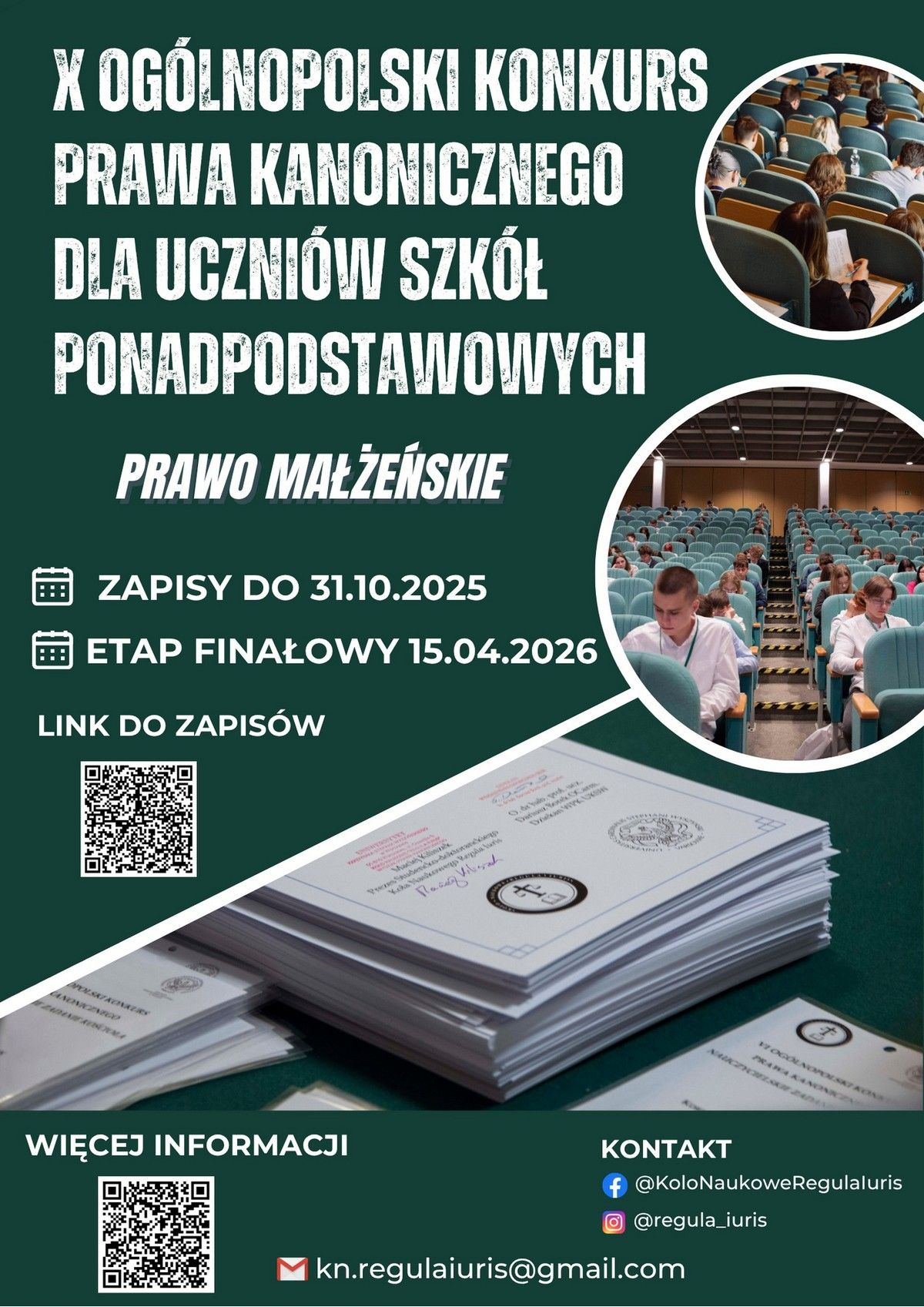 Ogólnopolski Konkurs Prawa Kanonicznego dla Uczniów Szkół Ponadpodstawowych