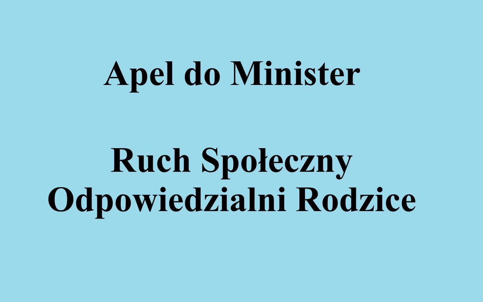 List otwarty do Minister Nowackiej