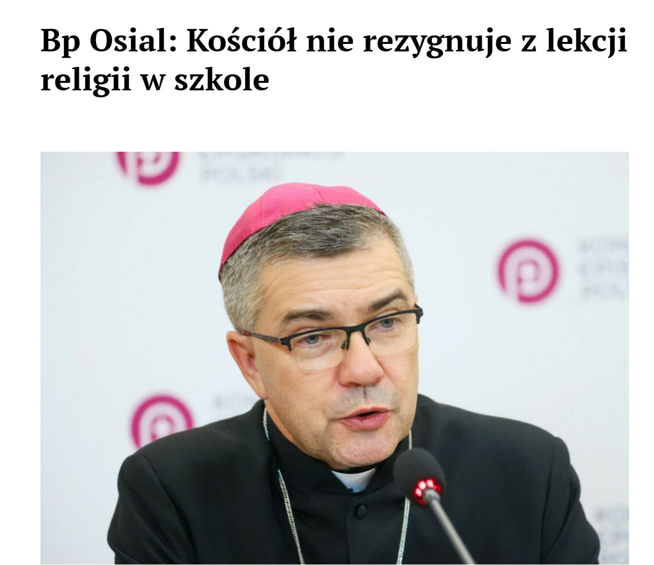 Kościół nie rezygnuje z lekcji religii w szkole - wywiad