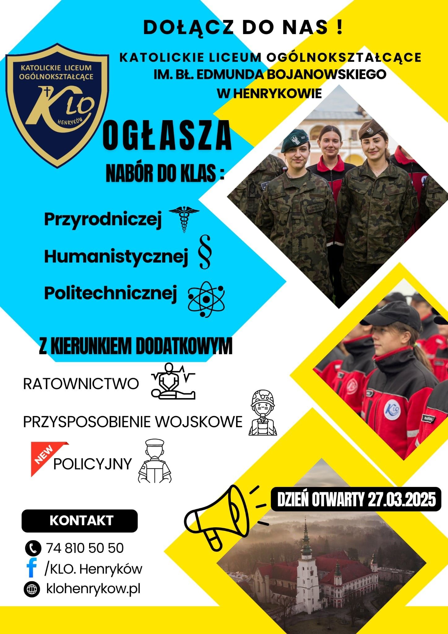 Rekrutacja i dzień otwarty - KLO w Henrykowie