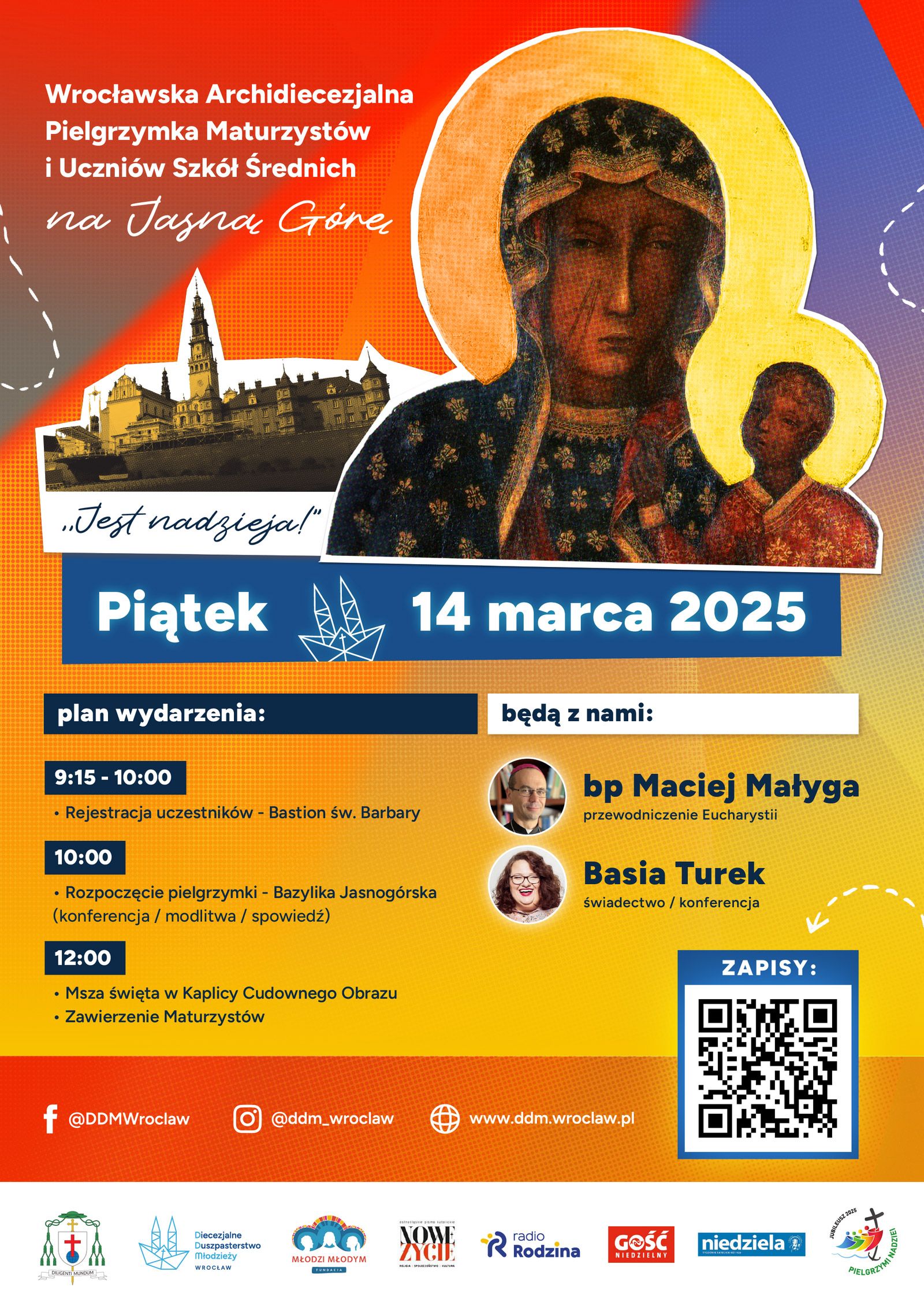 Pielgrzymka maturzystów i młodzieży szkół średnich na Jasną Górę