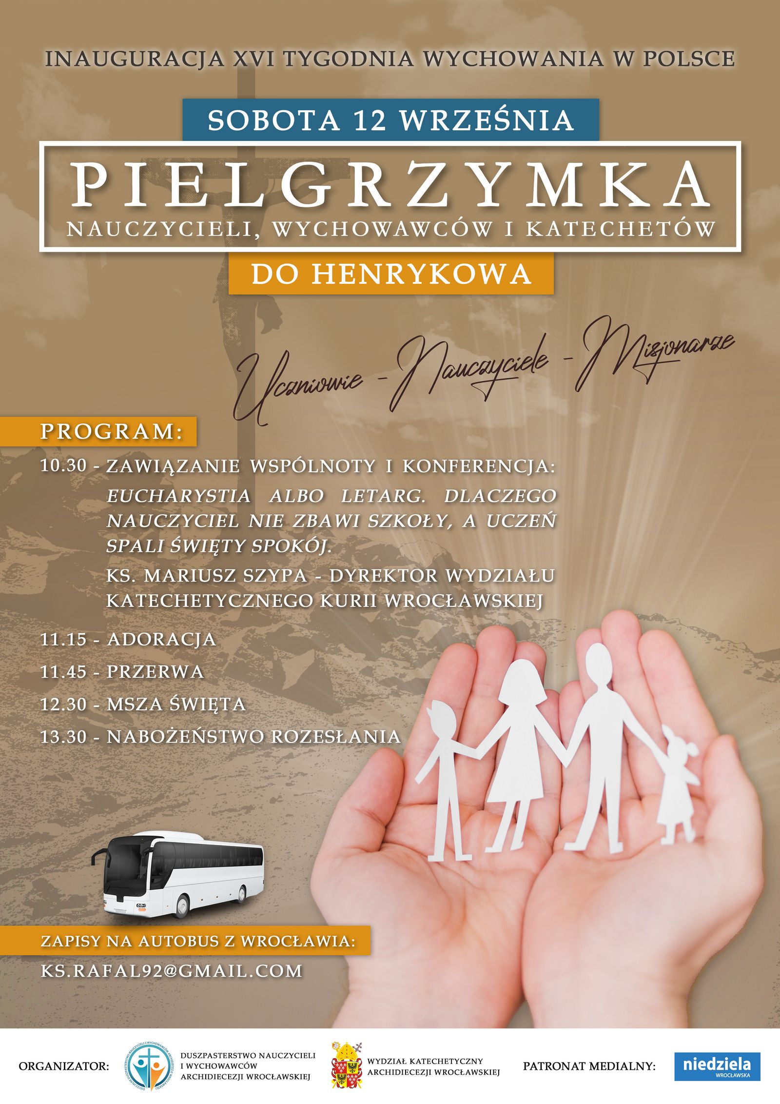 Pielgrzymka nauczycieli, wychowawców i katechetów do Henrykowa - 12 września 2026