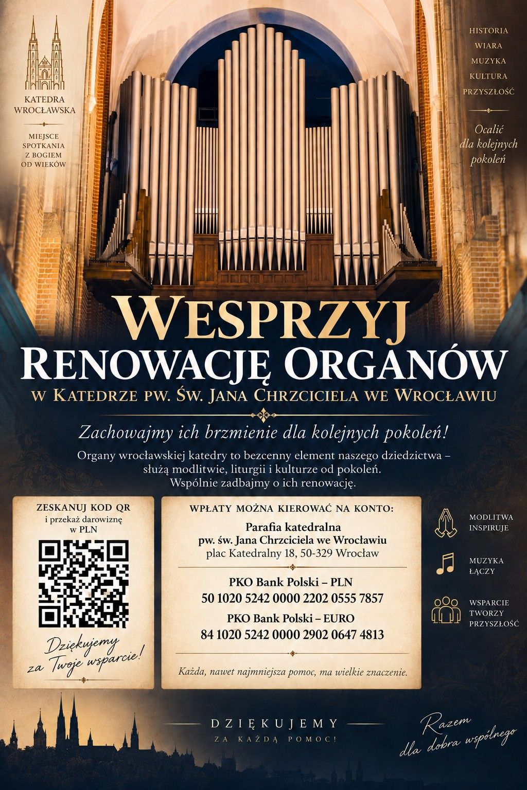 Komunikat w sprawie zbiórki na renowację organów Katedry Wrocławskiej