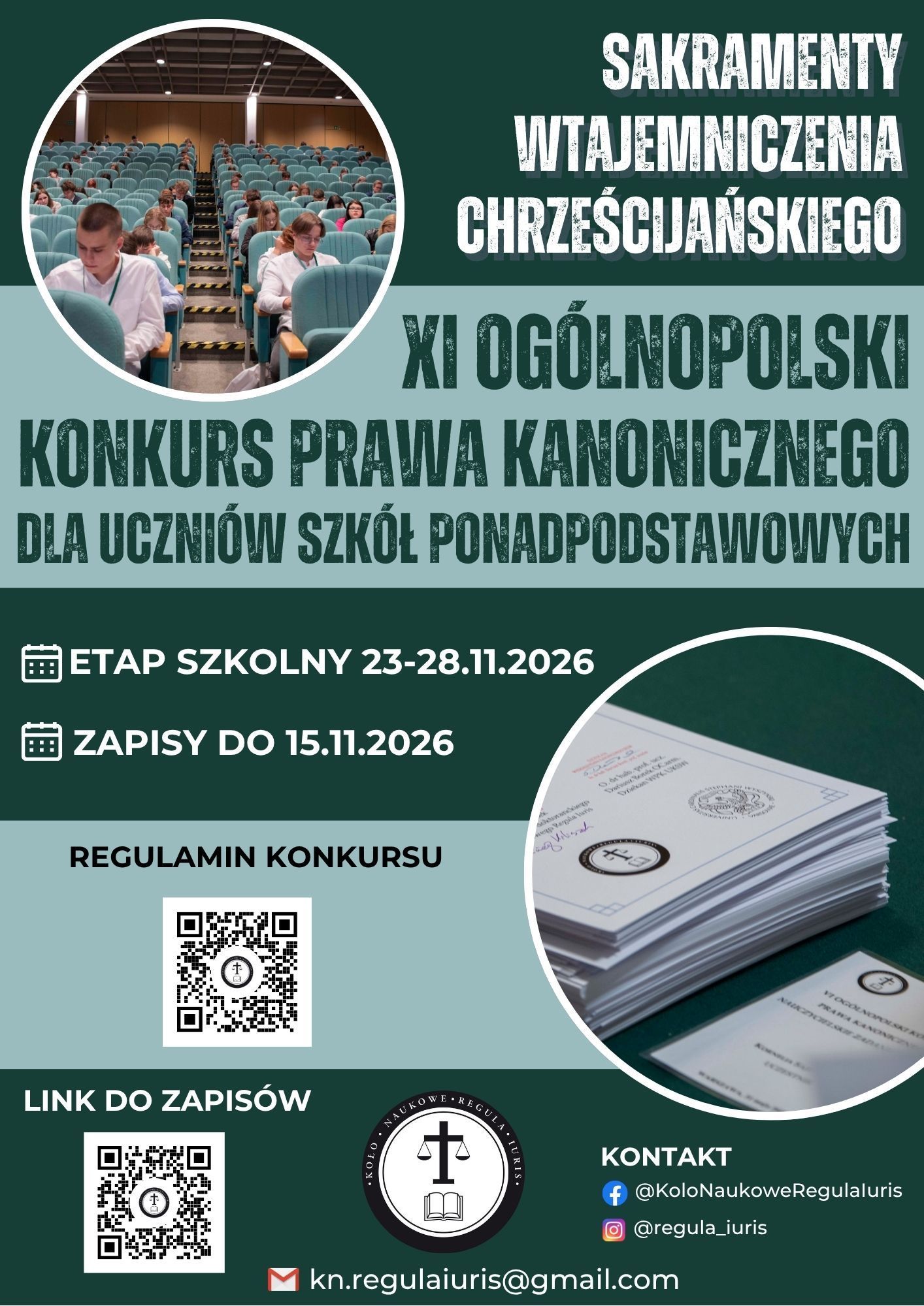 Ogólnopolski Konkurs Prawa Kanonicznego dla Uczniów Szkół Ponadpodstawowych